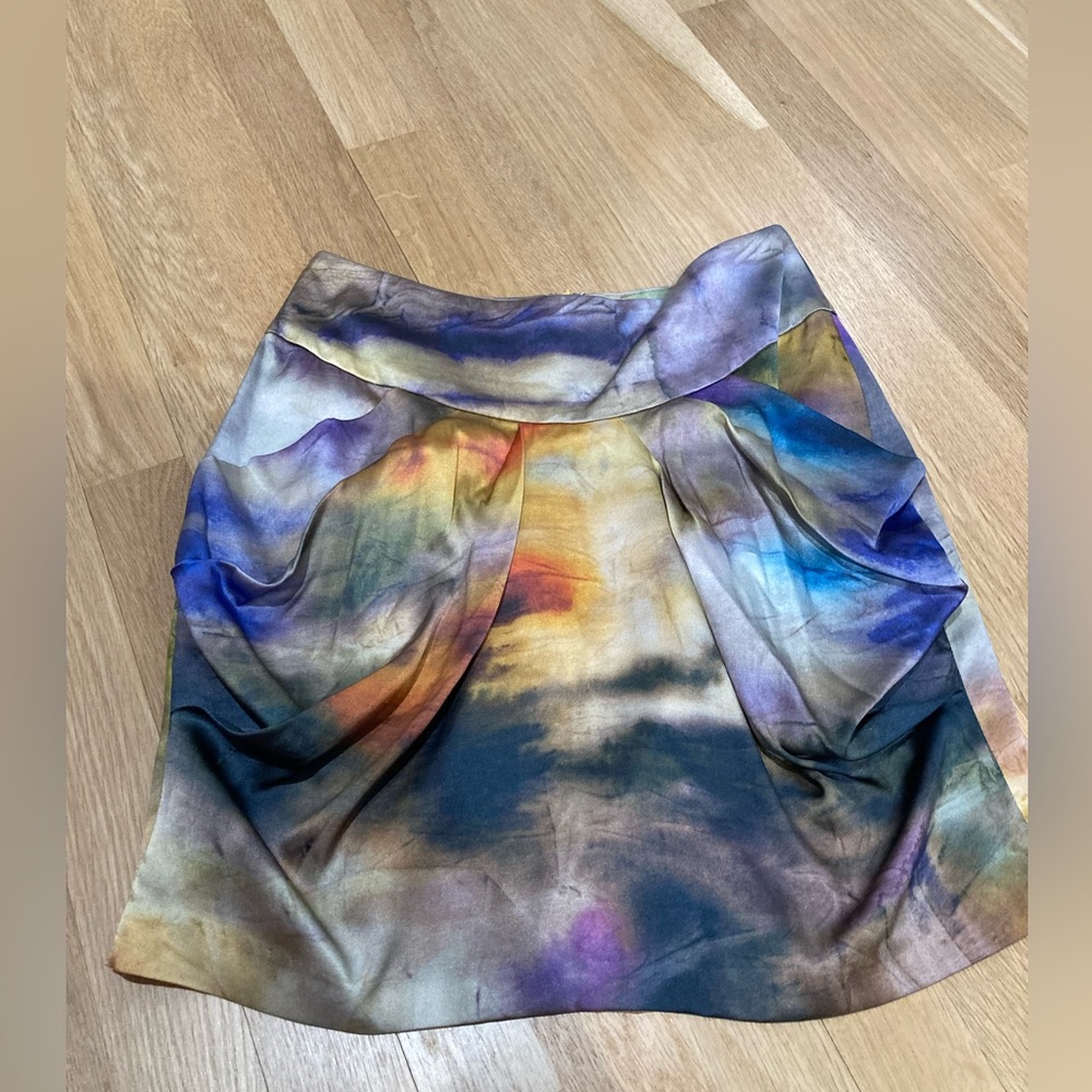 🎨 Kyumi watercolor silk mini skirt